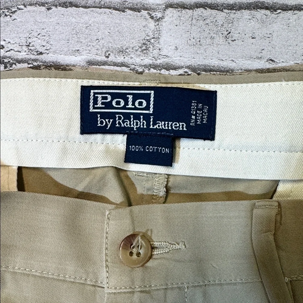 Polo Ralph Lauren mens 38x30 khaki tan cotton chino pants EUC
